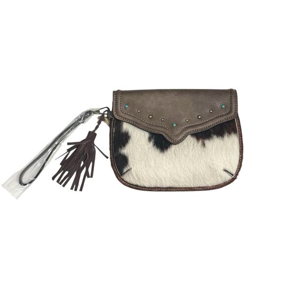 *SOLD* NWT! Tony Lama Western Brindle Brown Cowhide Hair Wristlet Purse - Picture 3 of 8